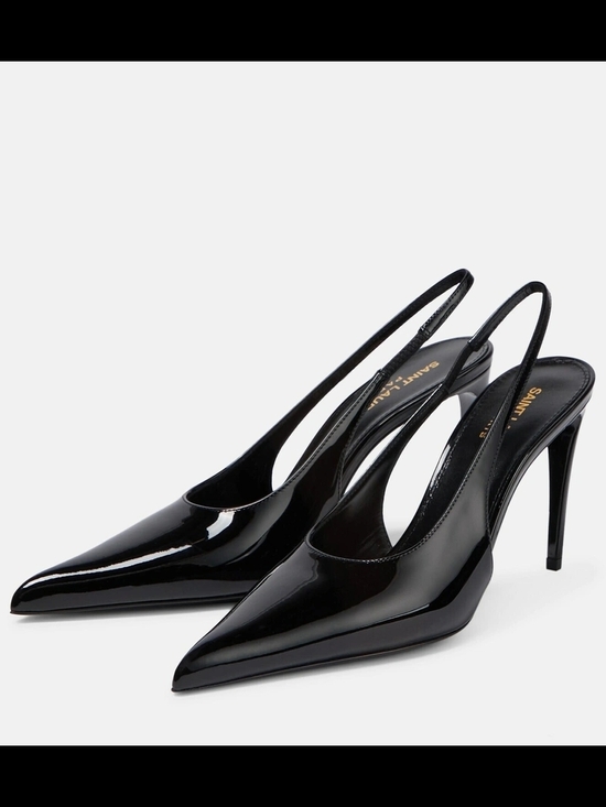 Saint Laurent Shoes - Saint Laurent Paris - Pulp Slingback Black Patent - Stiletto Pumps